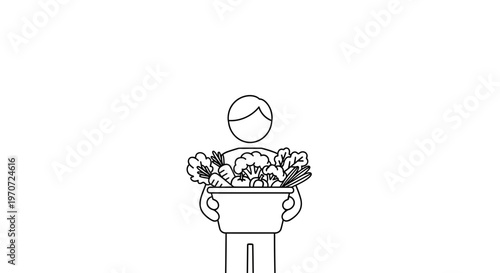 Person Holding Basket Full of Fresh Vegetables, Healthy Eating Concept