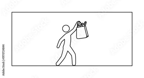 Person walking with a grocery bag full of food