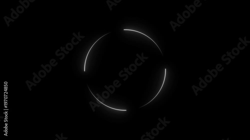 Glowing White Circle Segments on Black Background Animation glowing circle animation motion visual effect