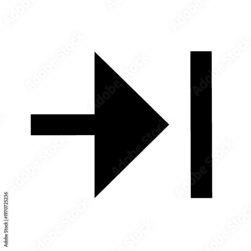 фотографія Right arrow with vertical line tab indent icon