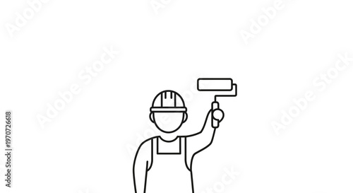 Painter with Roller, Construction Worker, House Painting, Renovation, DIY, Home Improvement