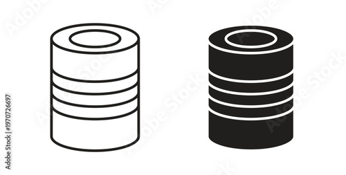 Canned food icon design line and solid vector pack on white background