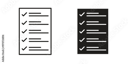 Check list icon design line and solid vector pack on white background
