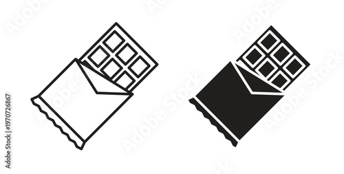 Chocolate icon design line and solid vector pack on white background
