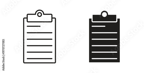 Clipboard icon design line and solid vector pack on white background