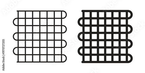 Condenser coil icon design line and solid vector pack on white background