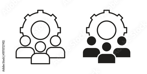CRM icon design line and solid vector pack on white background
