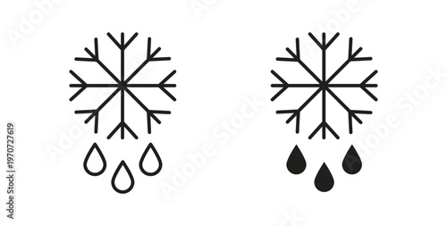 Defrost icon design line and solid vector pack on white background