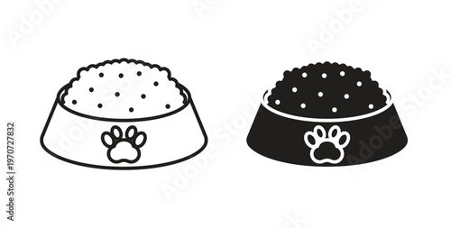 Dog food icon design line and solid vector pack on white background