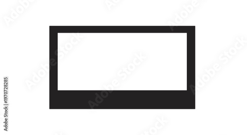 Simple black outline of a photograph frame with a white blank space for content