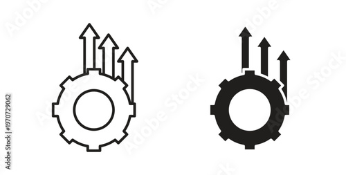 Efficiency icon design line and solid vector pack on white background