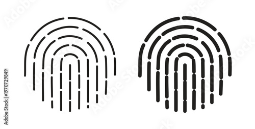 Fingerprint icon design line and solid vector pack on white background