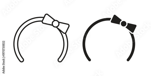 Hair band icon design line and solid vector pack on white background