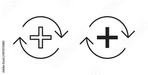 Health recovery icon design line and solid vector pack on white background