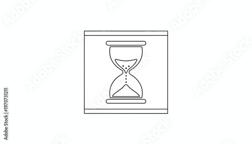 Hourglass icon, symbol of time passing, countdown, and urgency, simple line art