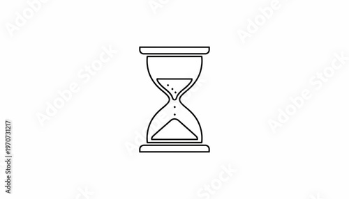 Hourglass Icon, Time Passing Concept, Sand Clock Outline Vector