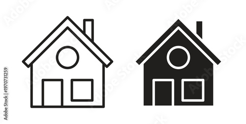 Home icon design line and solid vector pack on white background