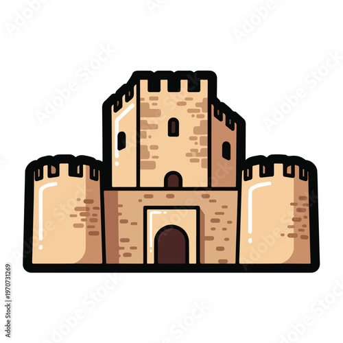 A medieval-style cartoon castle