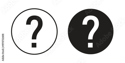 Interrogation icon design line and solid vector pack on white background
