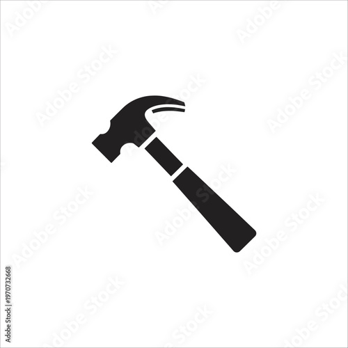 Hammer and nail on white background vector illustration