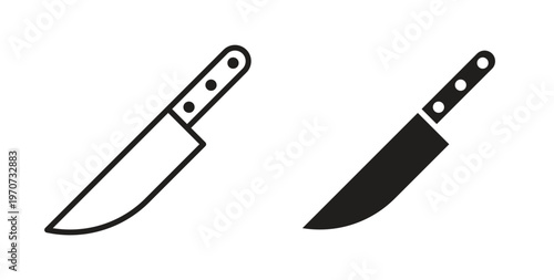 knife icon design line and solid vector pack on white background