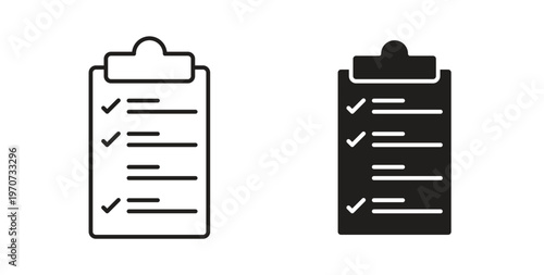 List icon design line and solid vector pack on white background