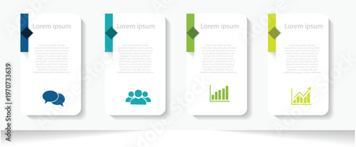 Four steps infographic design template with place for your data. Vector illustration. 