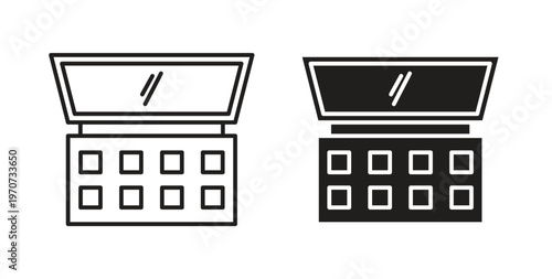Makeup palette icon design line and solid vector pack on white background