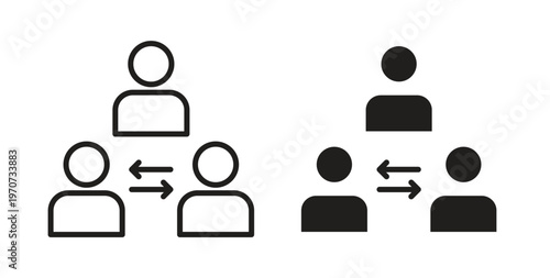 Mediator icon design line and solid vector pack on white background