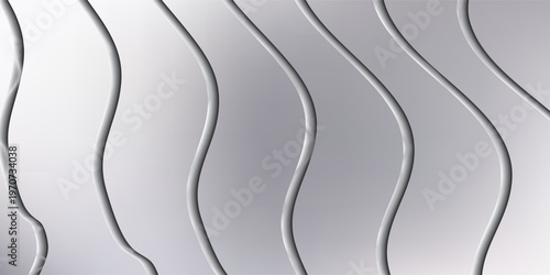 Abstract Metallic Waves with Subtle Shadows and Highlights.