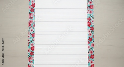 A White Background With Floral Patterns On The Sides For Writing Or Drawing