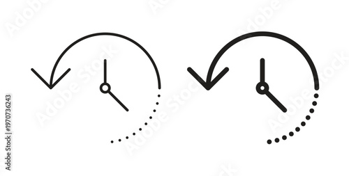 Past time icon design line and solid vector pack on white background