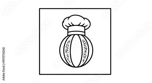 Chef Hat On Pumpkin Icon - Culinary Symbol