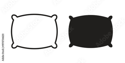 Pillow icon design line and solid vector pack on white background