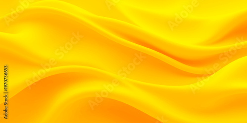 Abstract golden silk background featuring soft yellow waves and a flowing satin texture with liquid motion curves for an elegant textile wallpaper design