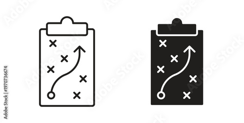Planning icon design line and solid vector pack on white background