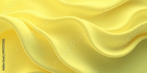 A smooth abstract golden silk background featuring flowing satin waves and shiny yellow drapery textures for a luxury fabric wallpaper design
