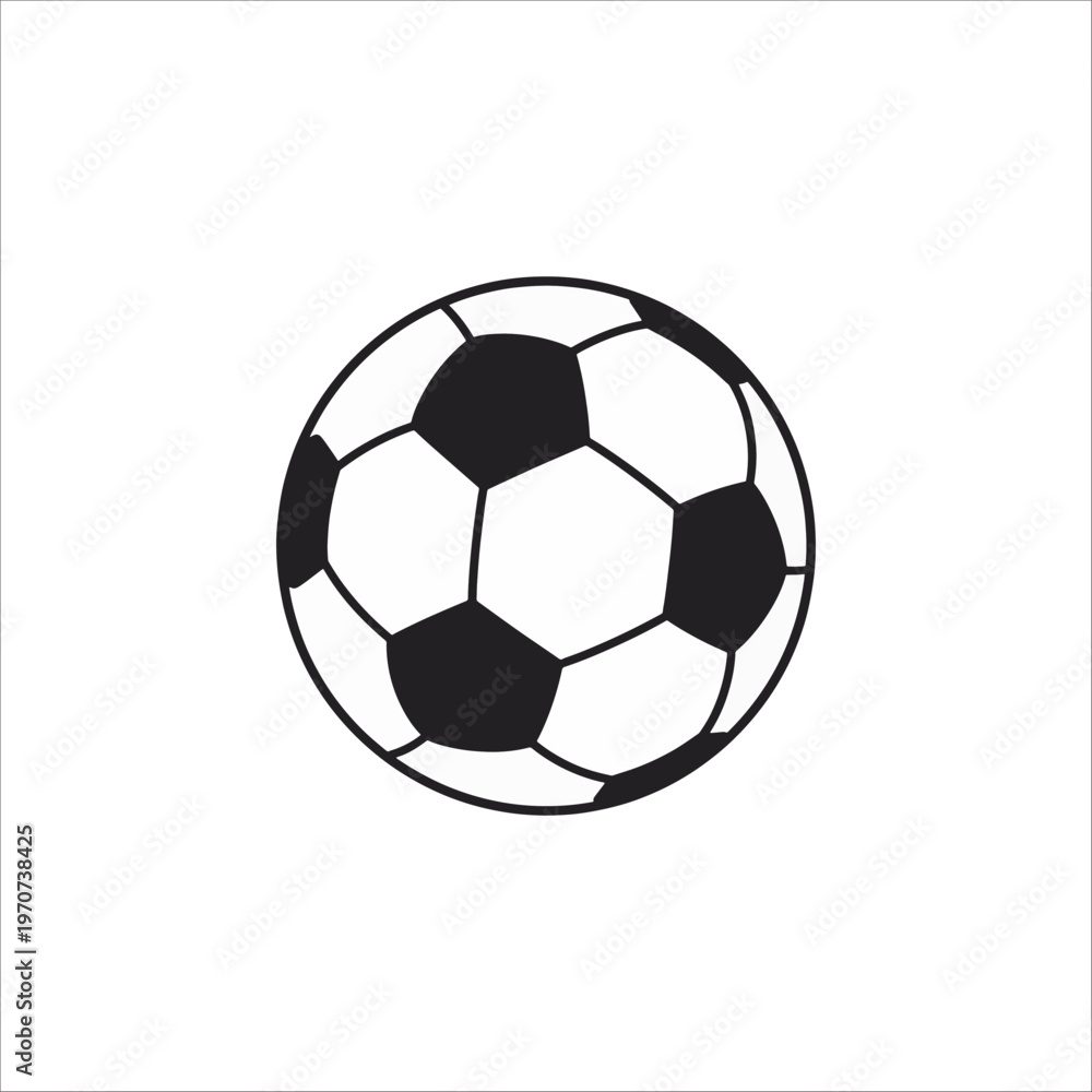 Fototapeta premium Soccer ball isolated on a white background in a simple vector illustration style
