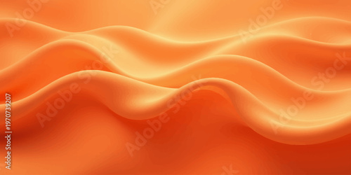 Luxurious abstract design featuring flowing waves of red and orange silk fabric with a soft satin texture and golden liquid curves for a high-end textile backdrop