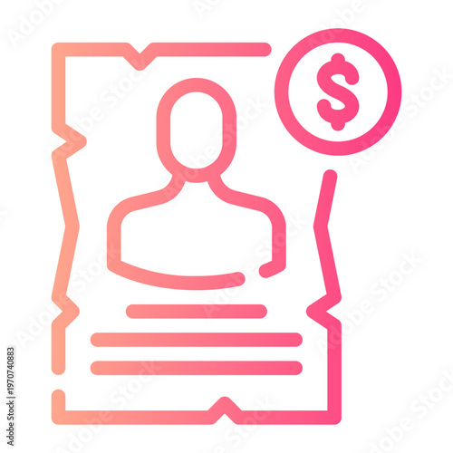 wanted gradient icon