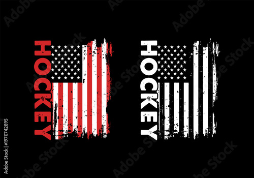 Photography Hockey USA Flag T-shirt Design Patriotic Sports