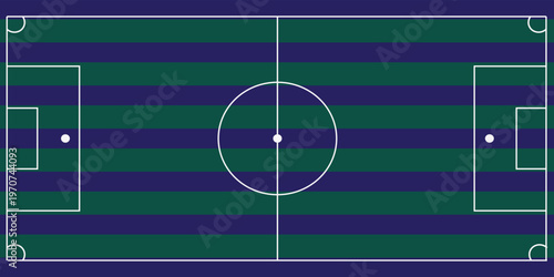 Football field. Football field lines style. Black field and stadium outline scheme on white background.modern.