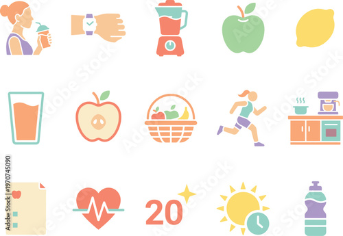 Versatile collection of modern flat design vector icons for various business and urban themes.