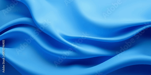 A soft blue silk fabric creates a luxurious satin background featuring smooth flowing waves and a liquid motion design that serves as a high-quality textile wallpaper