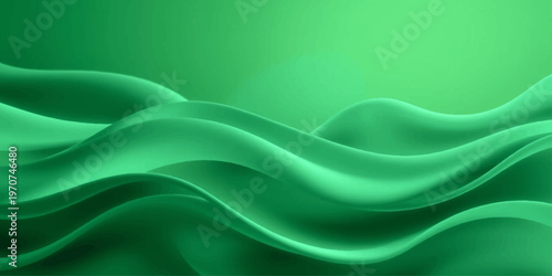 Abstract green and blue waves with a soft silk texture create a flowing satin design on this smooth fabric backdrop pattern for a modern vector wallpaper illustration