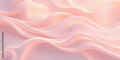 Abstract flowing pink silk and satin fabric background with soft wave curves and shiny textile material pattern design