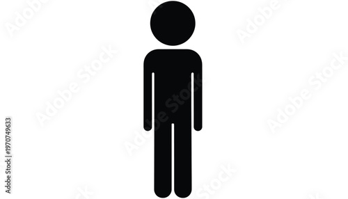 Simple black male human figure vector illustration for user interface or universal symbol design