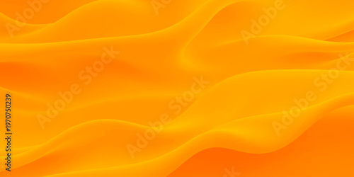Elegant yellow silk and satin fabric background featuring golden waves of soft textile motion with an orange gradient vector pattern design