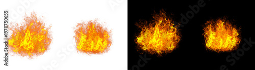 Photography PNG image of Vibrant orange and yellow fire explosion with intense heat and dynamic flickering flames for dramatic visual effects on transparent background