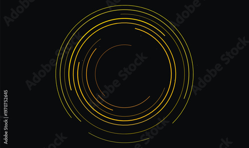 Abstract golden circle line vector for minimalist tech branding or futuristic website header